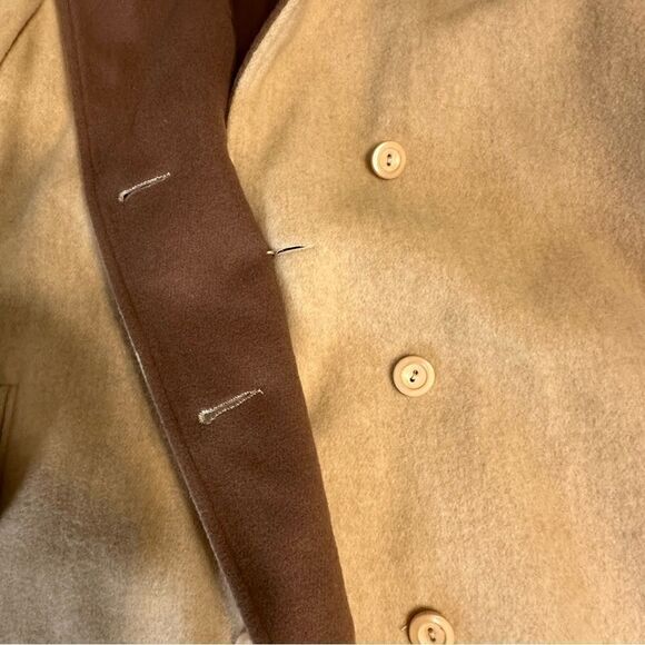 Vtg 70s brown and beige wool coat, Forecaster of Boston Pure Wool size 10 - Picture 6 of 15